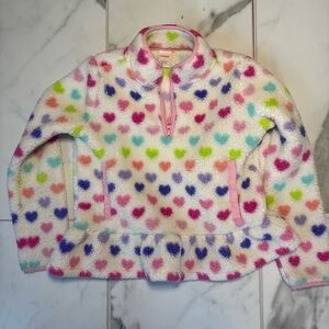 Gymboree Colorful Heart Pattern Kids Fleece Pullover Girls Size 7